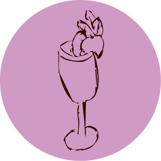 Getekend mimosa glas